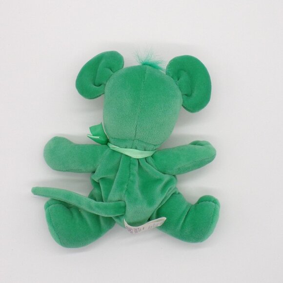 VTG Precious Moments Tender Tails Green Mouse Bean Bag Plush Heart Stuffed 8" - Picture 3 of 7